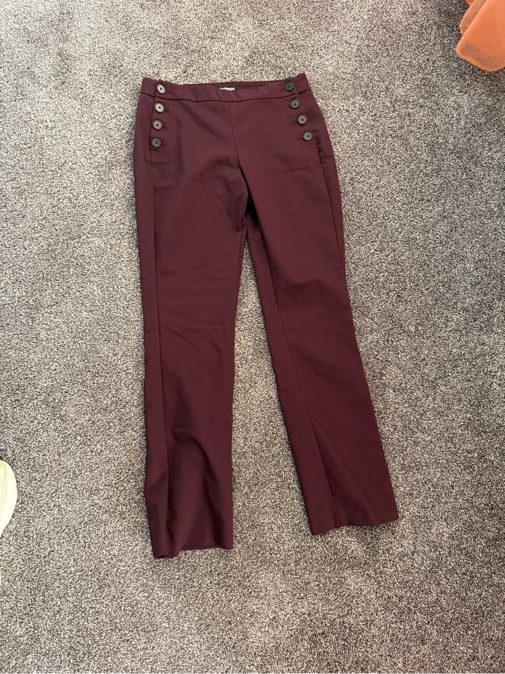 Express Women's Burgundy Sailor Button Pants